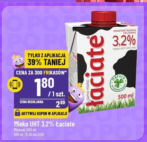 Mleko 3.2% Łaciate promocja