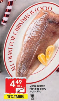 Dorsz czarny filet bez skóry promocja w Delikatesy Centrum