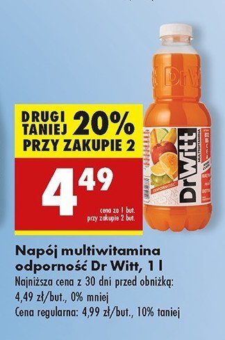 Sok multiwitamina odporność Dr witt premium promocja w Biedronka