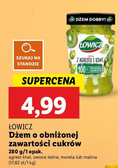 Dżem agrest-kiwi Łowicz promocja