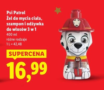 Żel do mycia ciała, szampon i odżywka do włosów 3 w 1 Psi Patrol promocja w Lidl