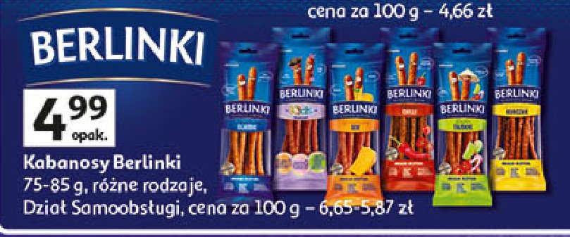 Kabanosy pikantne chilli Morliny berlinki promocja w Auchan