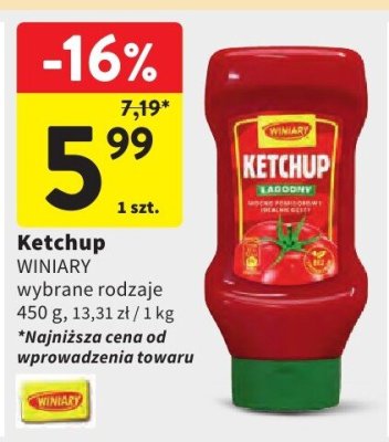 Ketchup WINIARY wybrane rodzaje promocja w Intermarche