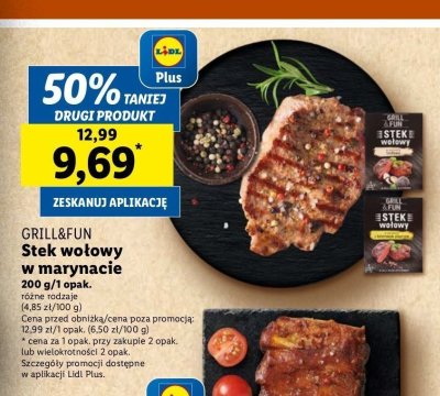 Stek wołowy w marynacie z kolorowym pieprzem Grill and fun promocja