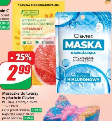 Maseczka do twarzy blask & roz艣wietlenie CLAVIER promocja
