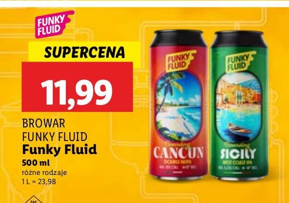 Piwo cancun FUNKY FLUID promocja w Lidl