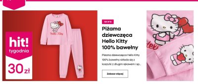 Piżama dziewczęca 100% bawełny promocja w Pepco