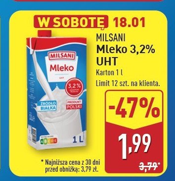 Mleko 3.2% Milsani promocja