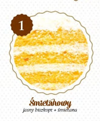 Tort 艣mietanowy (jasny biszkopt + 艣mietana) Ciastkarnia Natalia i Szymon promocja w TOPAZ