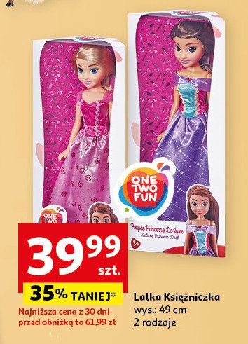 Lalka księżniczka 49 cm One two fun promocja w Auchan