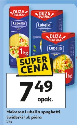 Makaron Lubella spaghetti, świderki lub pióra 1 kg promocja w Auchan