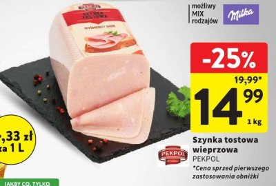 Szynka tostowa wieprzowa PEKPOL promocja w Intermarche