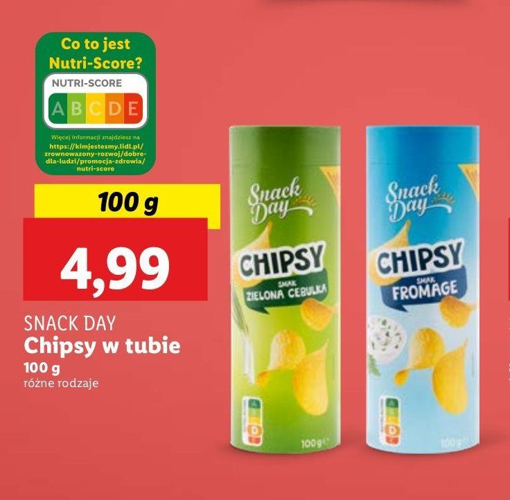 Chipsy zielona cebulka Snack day promocja