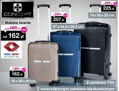 Walizka twarda Concept 67x44,5x26,5cm promocja w Woolworth