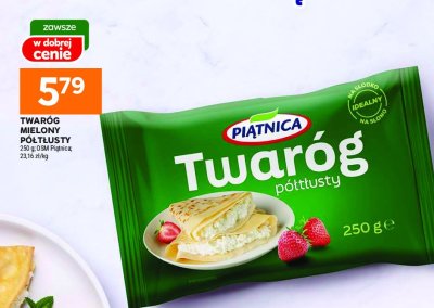 Twaróg półtłusty mielony kostka Piątnica promocja