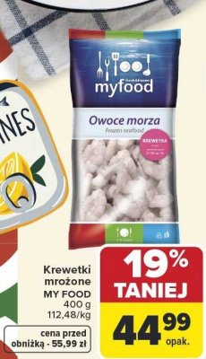 Krewetki mrożone MY FOOD promocja w Carrefour