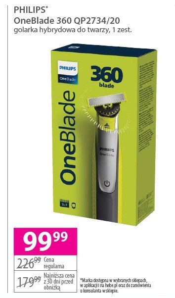 Golarka hybrydowa qp2734/20 Philips oneblade promocja