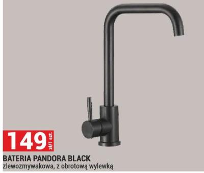 Bateria PANDORA BLACK zlewozmywakowa, z obrotowa wylewką promocja w Merkury Market