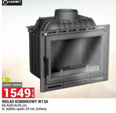 WKŁAD KOMINKOWY W13A 66,4x50,4x35 cm śr. wylotu spalin 20 cm, żeliwny promocja w Merkury Market