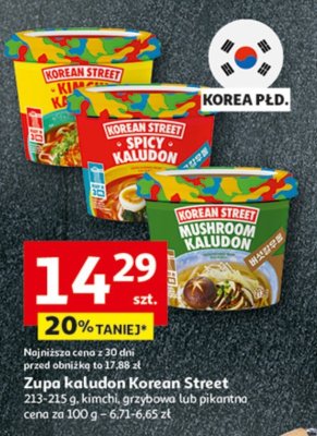 Zupa kałudon Korean Street, kimchi, grzybowa lub pikantna promocja w Auchan