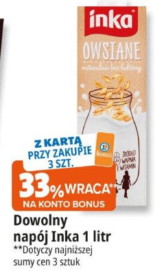 Dowolny napój Inka 1 litr promocja w Leclerc