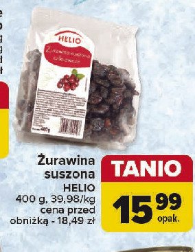 Żurawina suszona cała Helio promocja w Carrefour