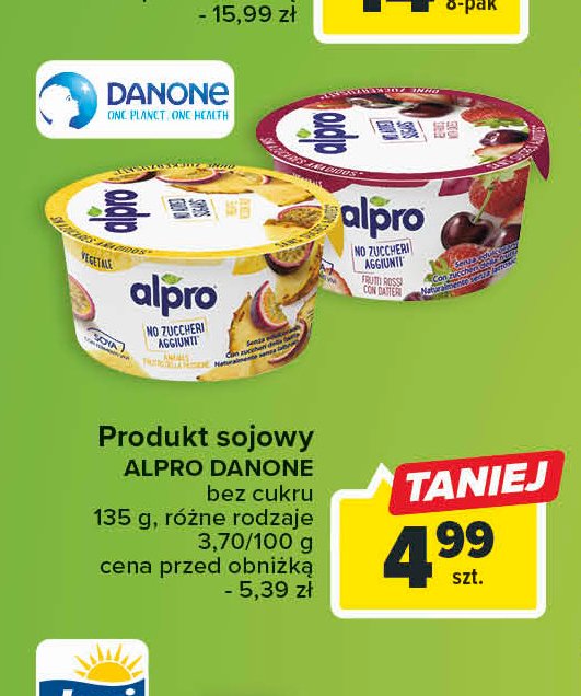 Jogurt sojowy ananas-marakuja Alpro promocja