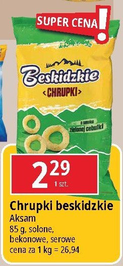 Chrupki o smaku zielonej cebulki Aksam beskidzkie promocja