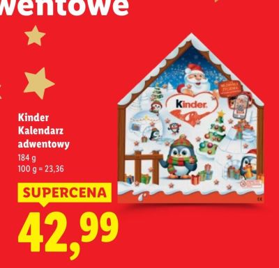 Kalendarz adwentowy Kinder promocja w Lidl