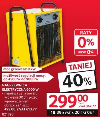Nagrzewnica elektryczna 9000 W promocja w Selgros