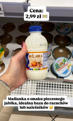 Maślanka pieczone jabłko promocja w Dino