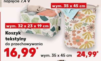 Koszyk tekstylny do przechowywania wym. 35 x 45 cm promocja w Kaufland