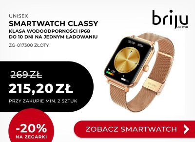 Zegarek Smartwatch Classy złoty unisex klasa wodoodporności IP68 Garett promocja w Briju