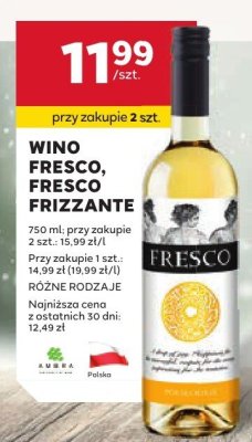 Wino Fresco Frizzante, różne rodzaje promocja w Stokrotka