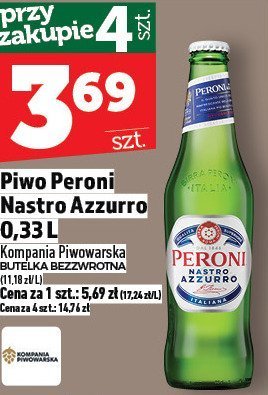 Piwo Peroni Nastro Azzurro 0,33L promocja w TOPAZ