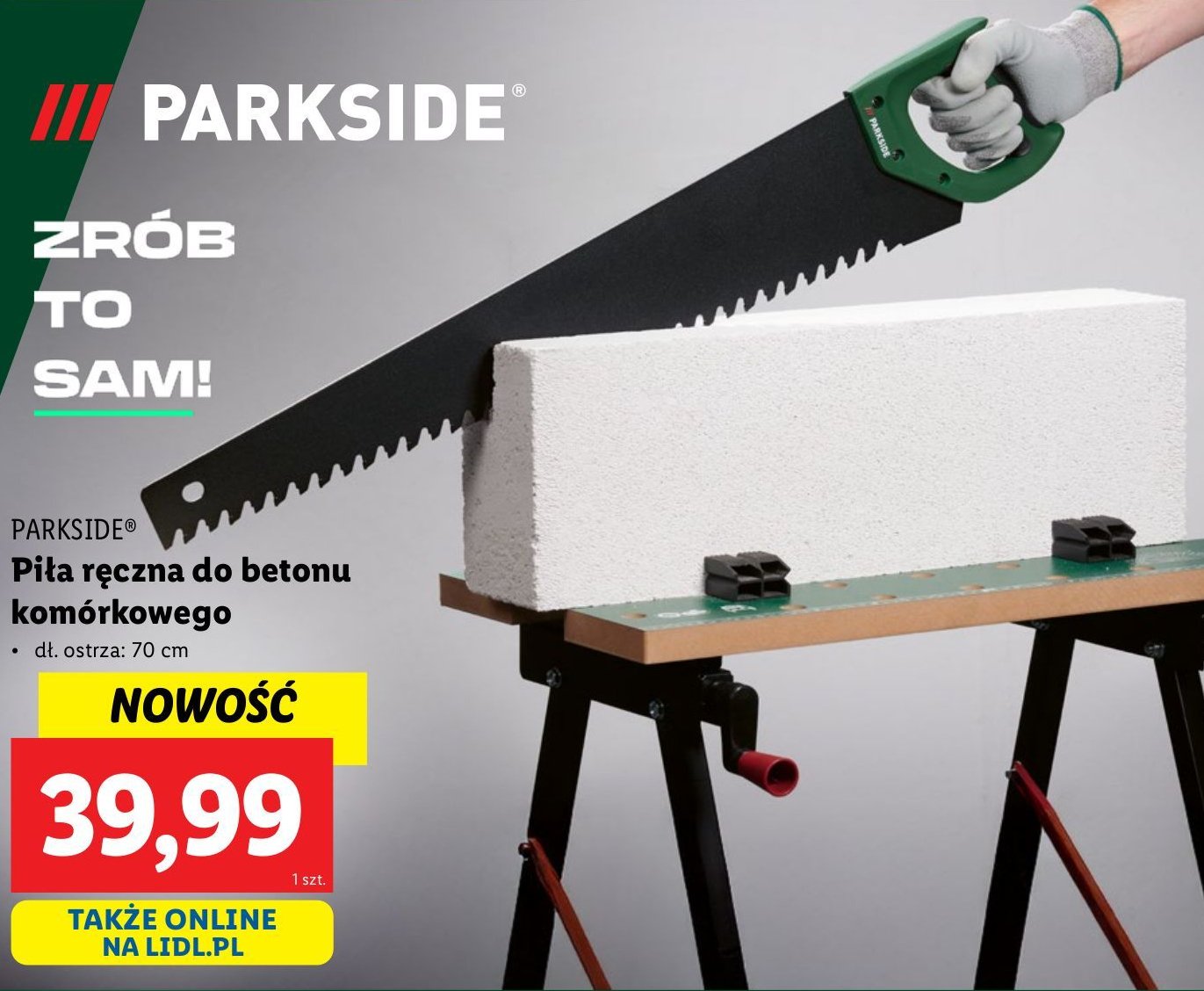 Piła ręczna do betonu komórkowego Parkside promocja