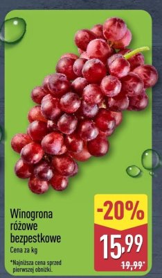Winogrona różowe bezpestkowe Aldi promocja w Aldi