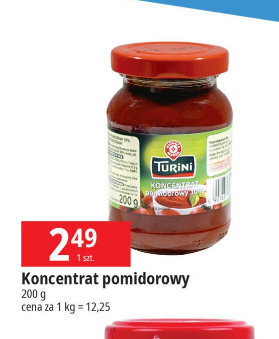 Koncentrat pomidorowy 30 % Wiodąca marka turini promocja