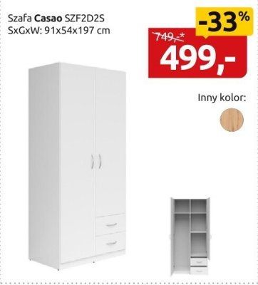 Szafa Casao SZF2D2S promocja w Black Red White