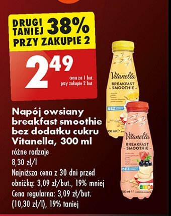 Napój owsiany z truskawką Vitanella promocja