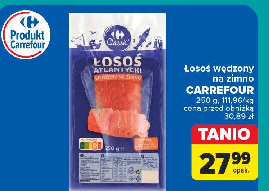 Łosoś wędzony na zimno Carrefour classic promocja w Carrefour Market