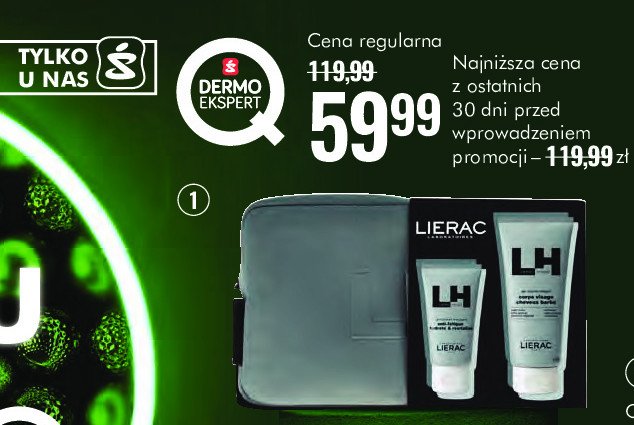 Zestaw w kosmetyczce homme: żel pod prysznic 200 ml + krem 50 ml Lierac homme promocja w Super-Pharm