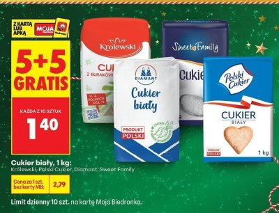 Cukier biały Królewski, Polski Cukier, Diamant, Sweet Family, Polski Cukier 1kg promocja w Biedronka