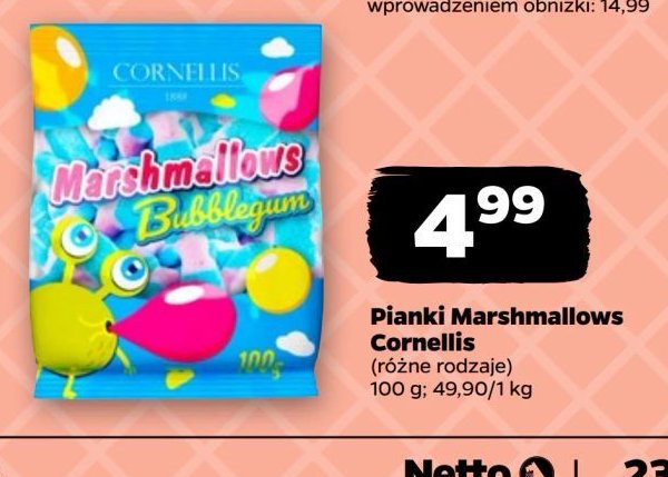 Pianki bubblegum Cornellis marshmallows promocja w Netto