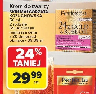 Krem przeciwzmarszczkowy Perfecta Multi Kolagen & Rose Oil 50 ml różne rodzaje promocja w Carrefour
