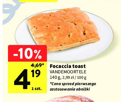 Focaccino tost Vandemoortele promocja