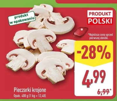 Pieczarki krojone promocja w Aldi