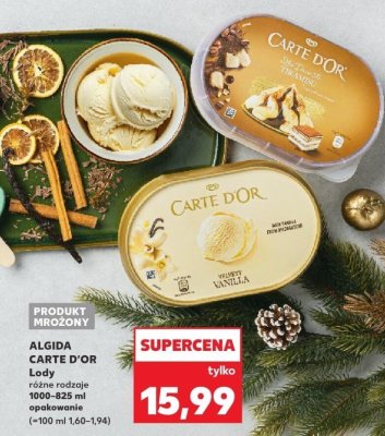 Lody ALGIDA CARTE D'OR różne rodzaje promocja w Kaufland