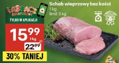 Schab wieprzowy bez kości promocja w Delikatesy Centrum