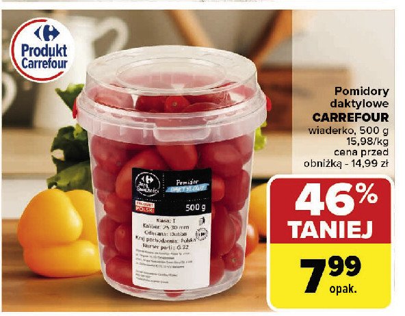 Pomidory daktylowe Carrefour targ świeżości promocja w Carrefour Market